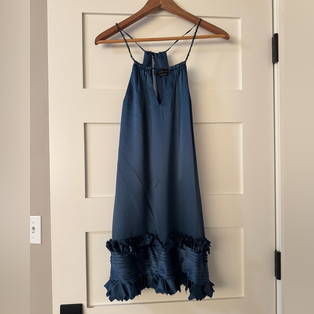 BCBGMaxAzria Navy Women’s Dress with Ruffle Hem